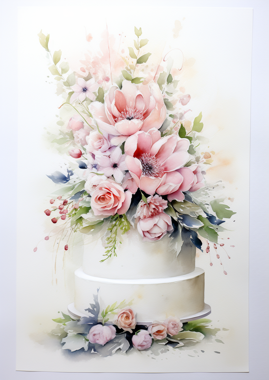 Delicate floral aquarelle invitation design