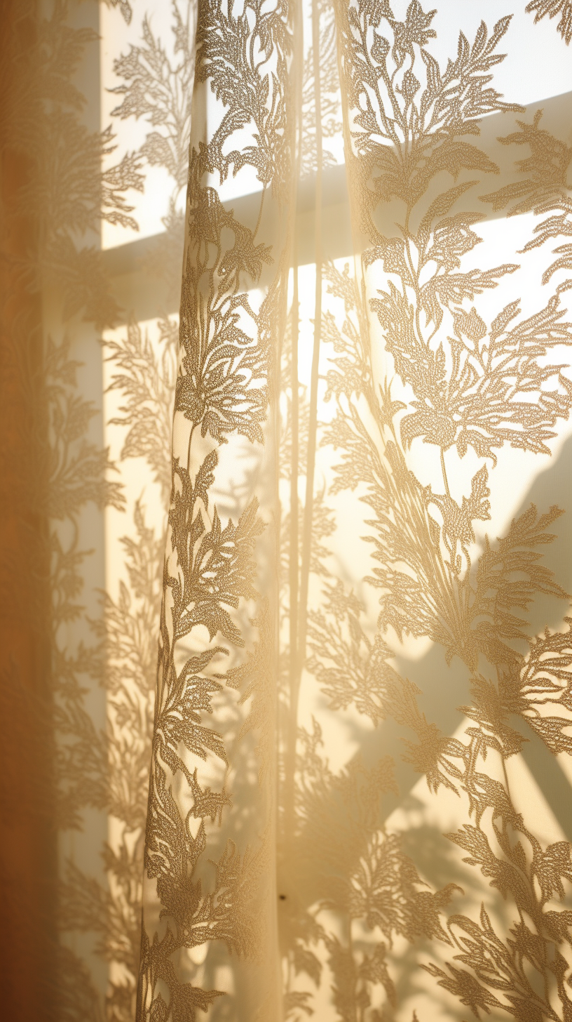 Lace curtain shadow from window