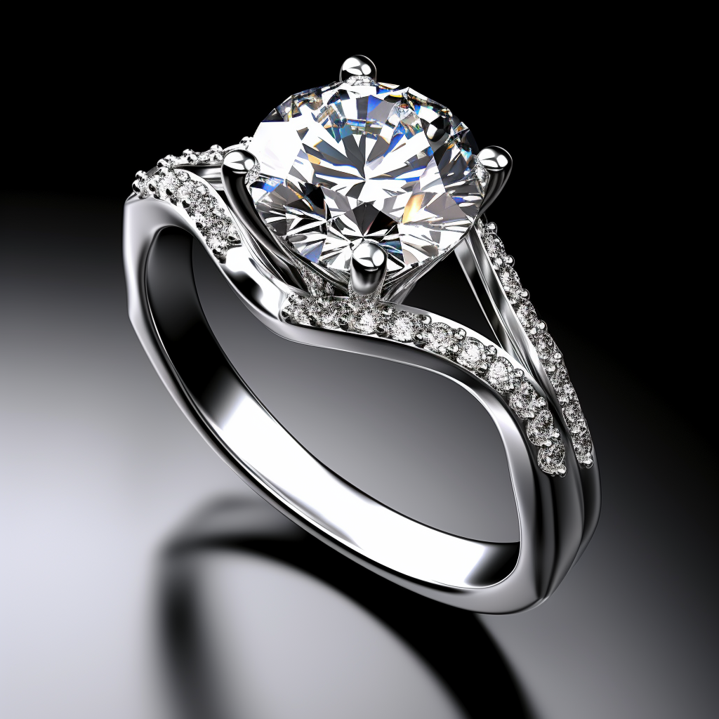 Delicate wedding ring with 2 carat diamond