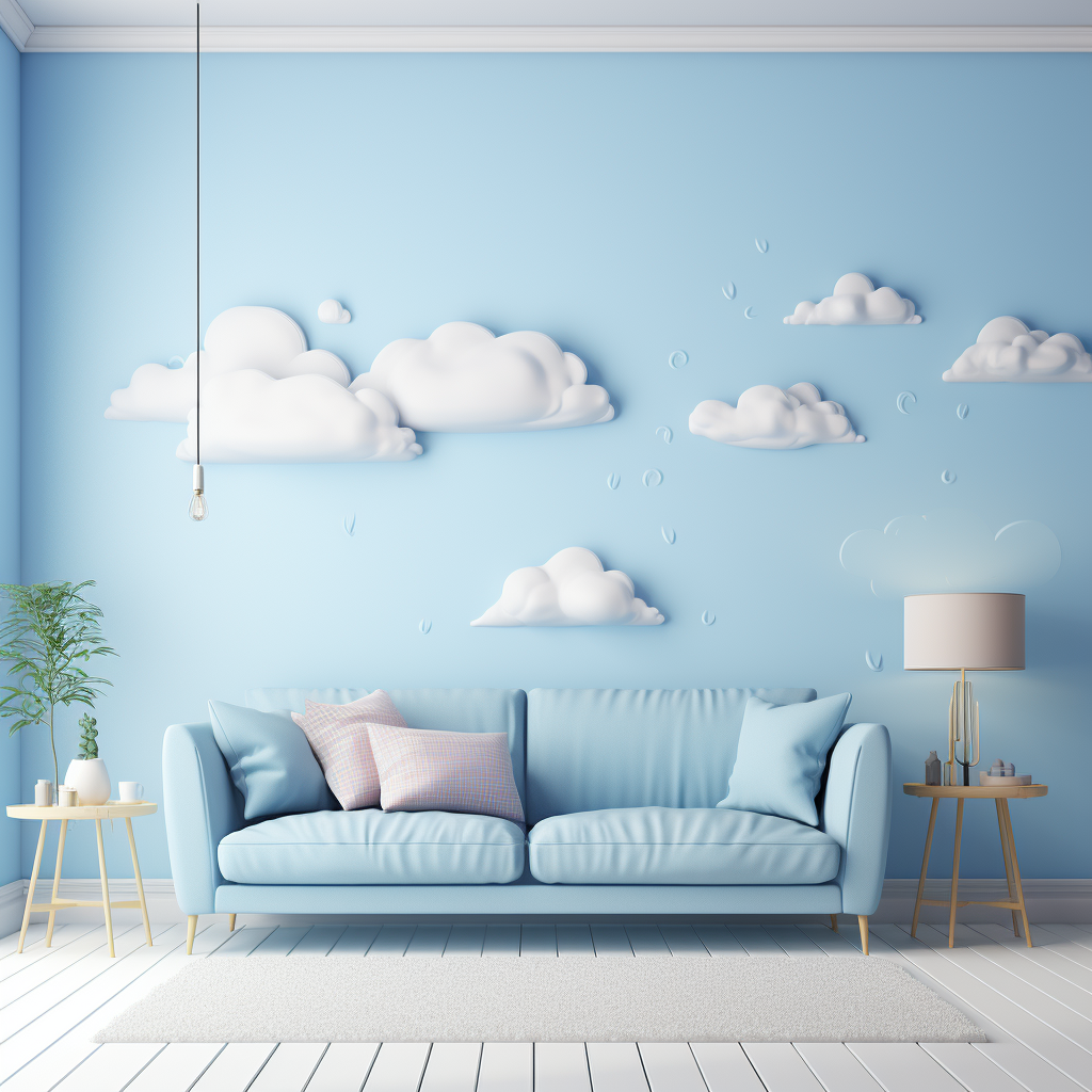 Tranquil clouds in light blue