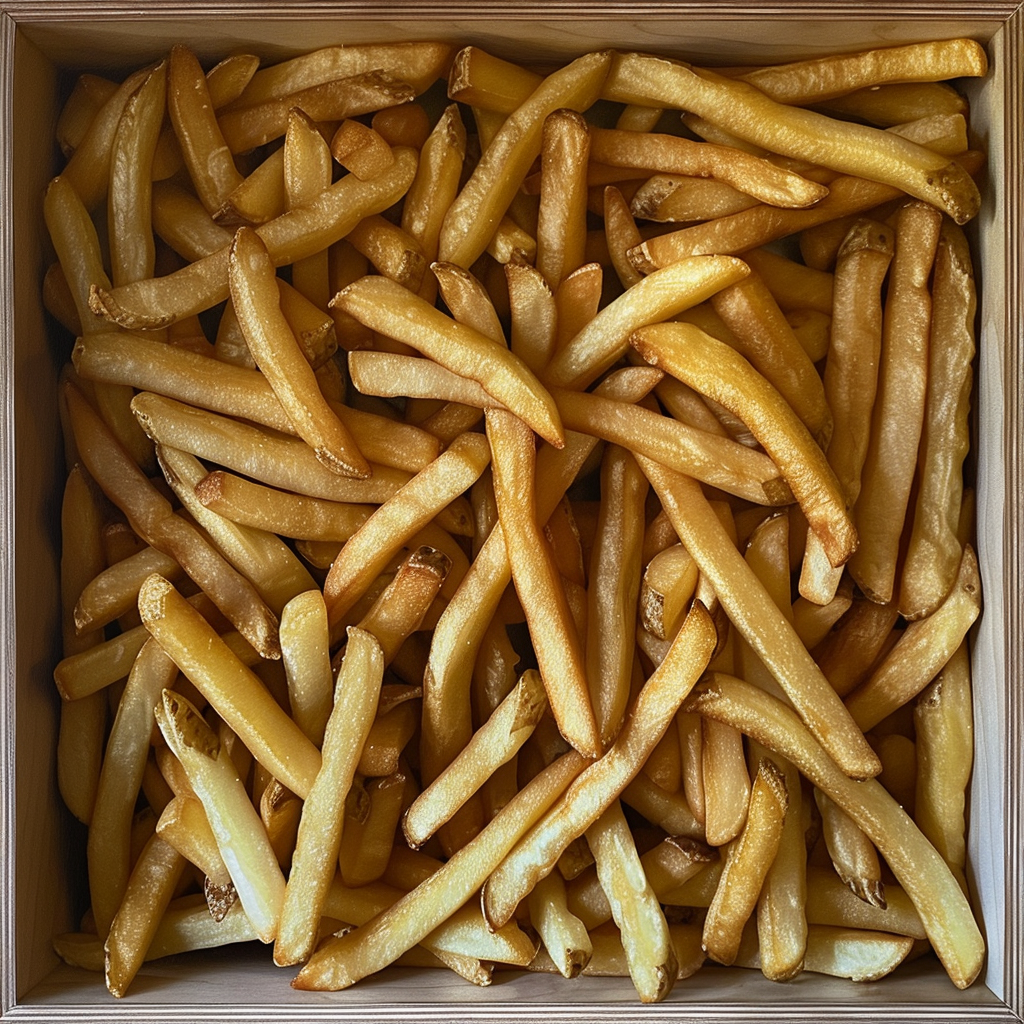 fries in frame on wall