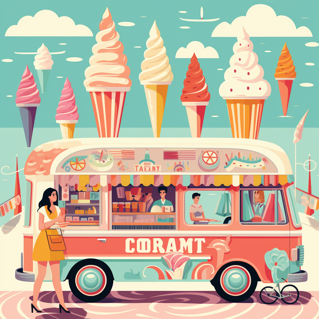 Delicious Ice Cream 60's Aesthetic