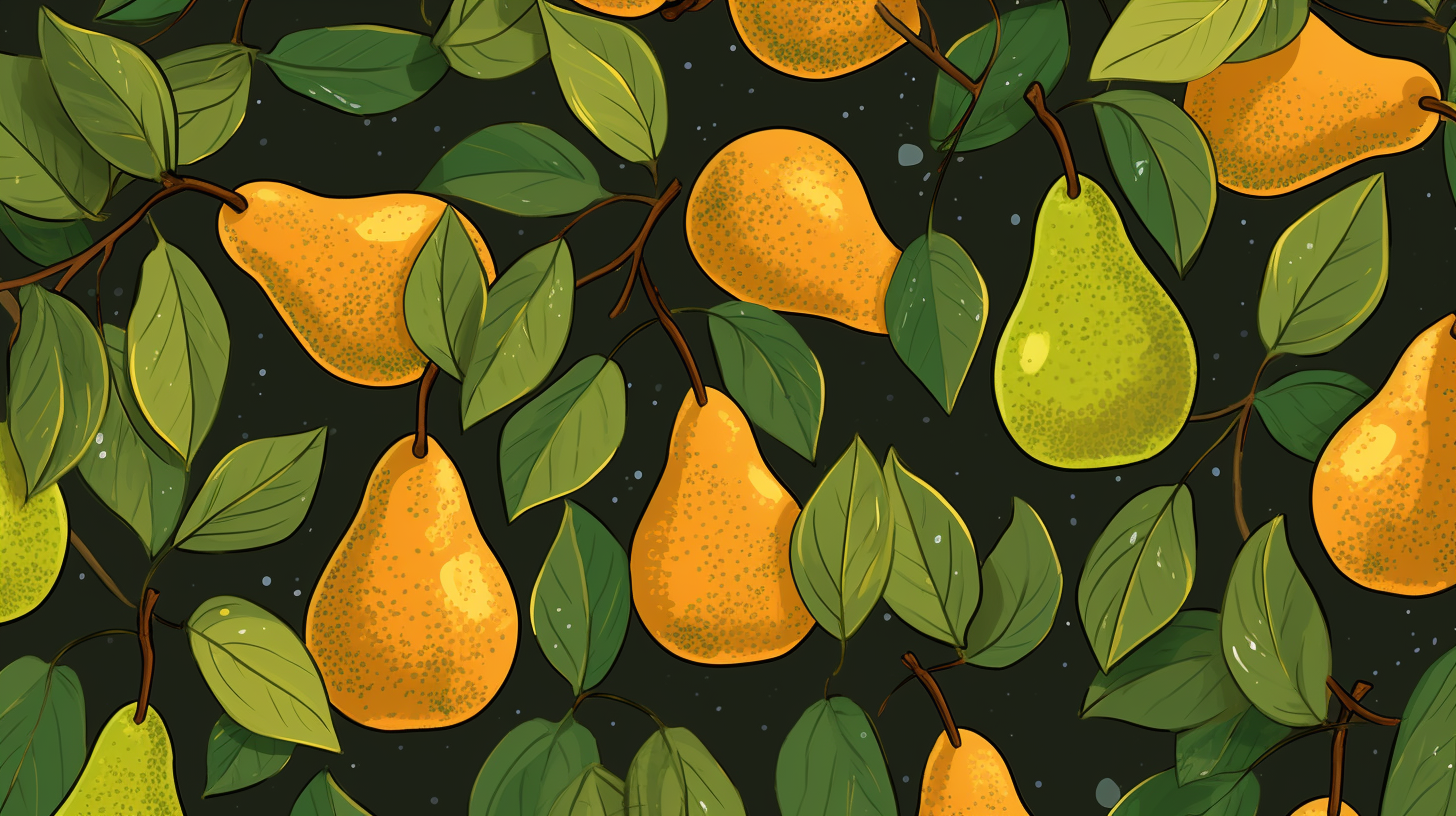 Repeating pattern of delicious pears