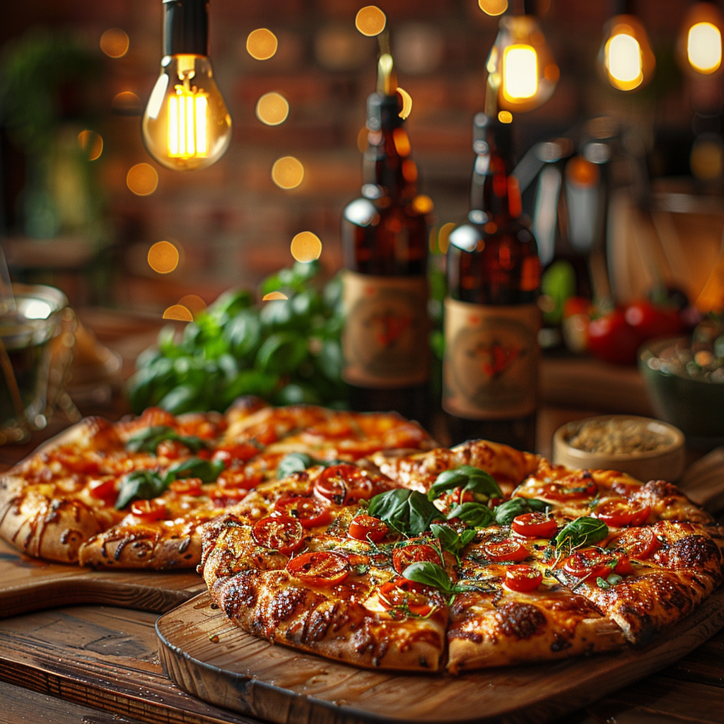 Two Delicious Pizza on Table