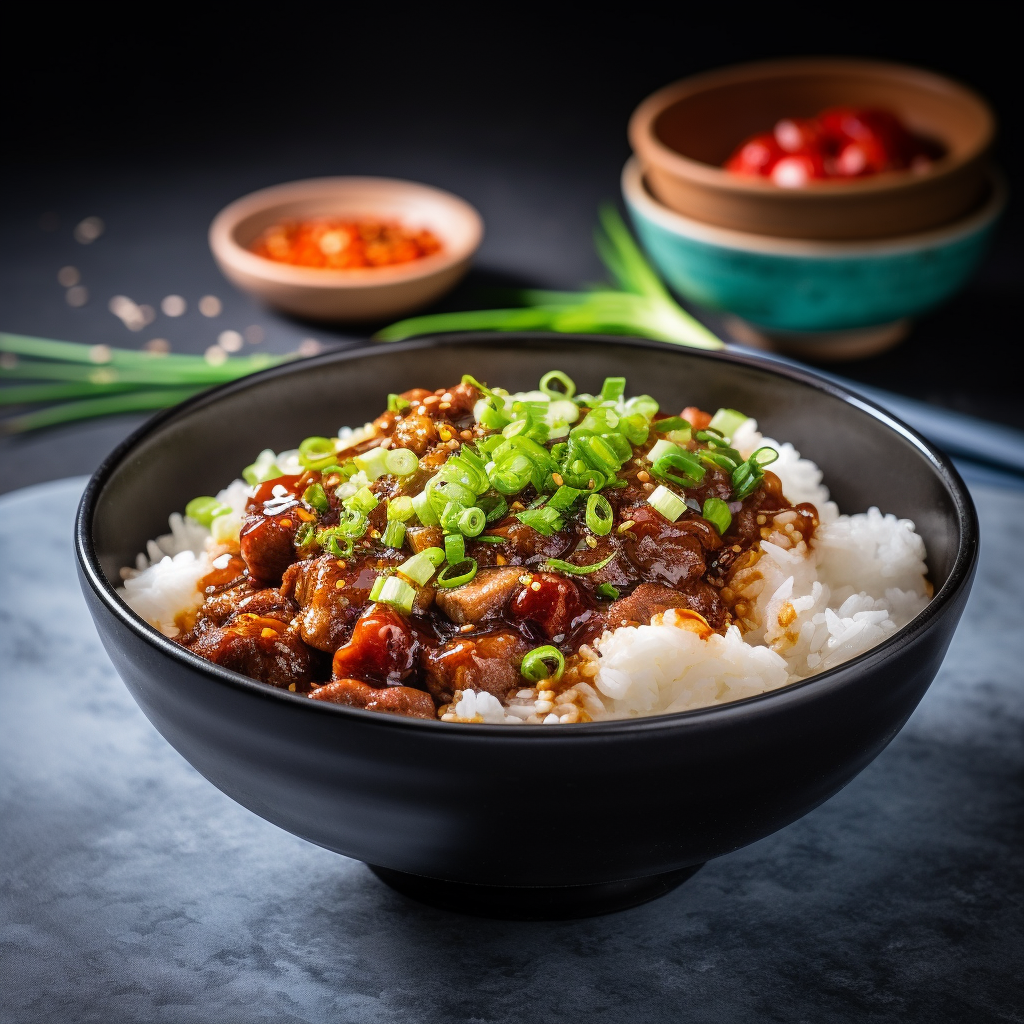 Close-up of Taiwanese Lu Rou Fan