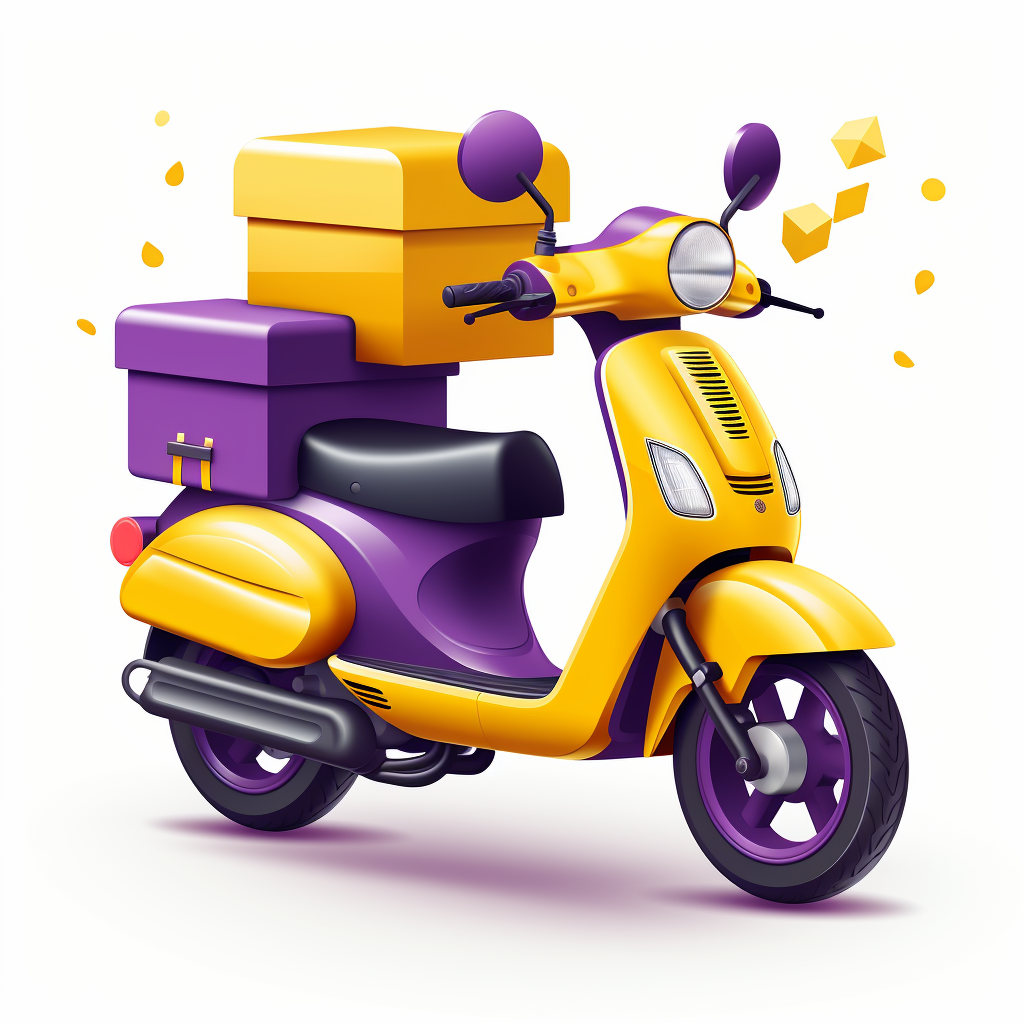 Illustrative 3D Icon of a Fast Delivery Motorcycle