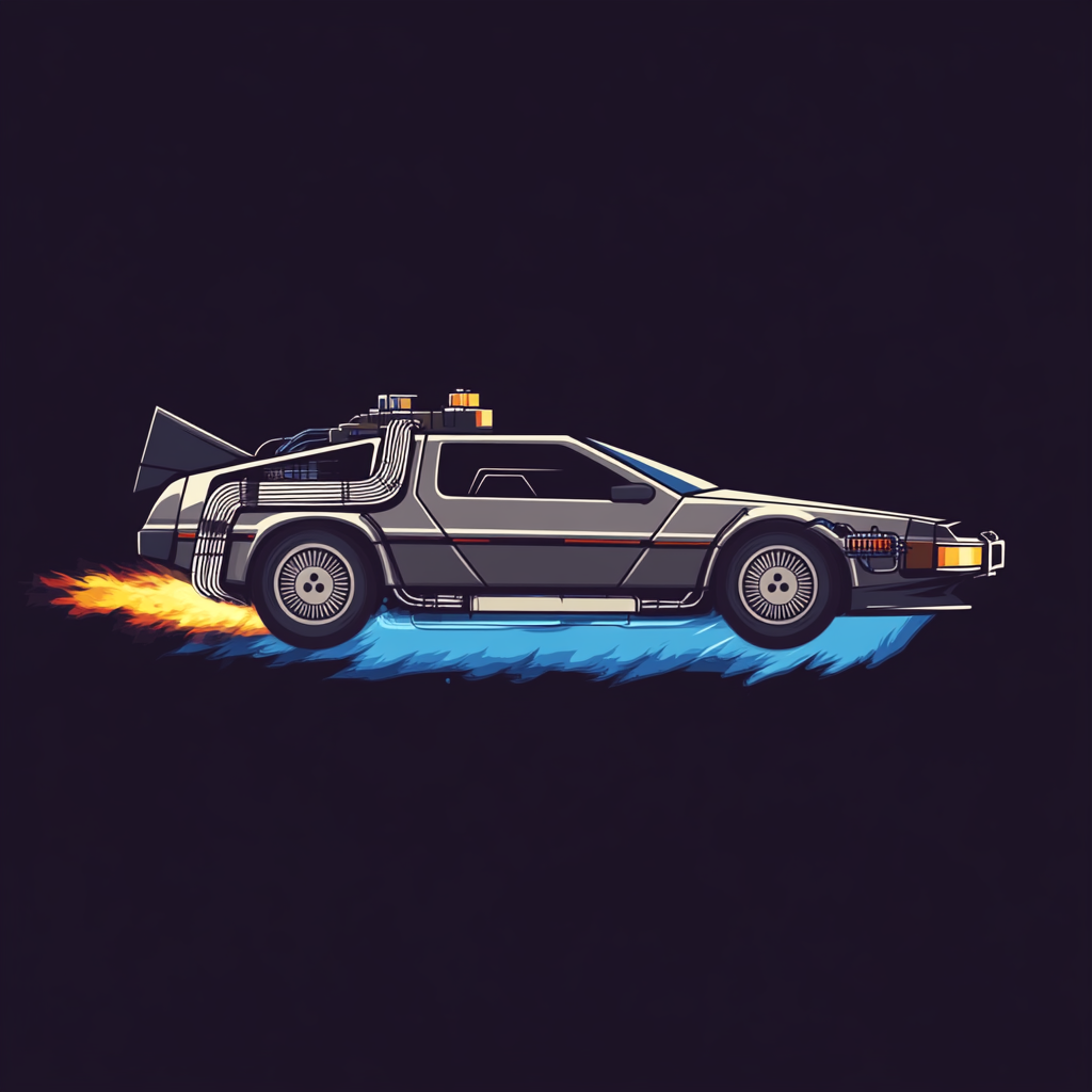 Twitch Emote DeLorean Taking Off