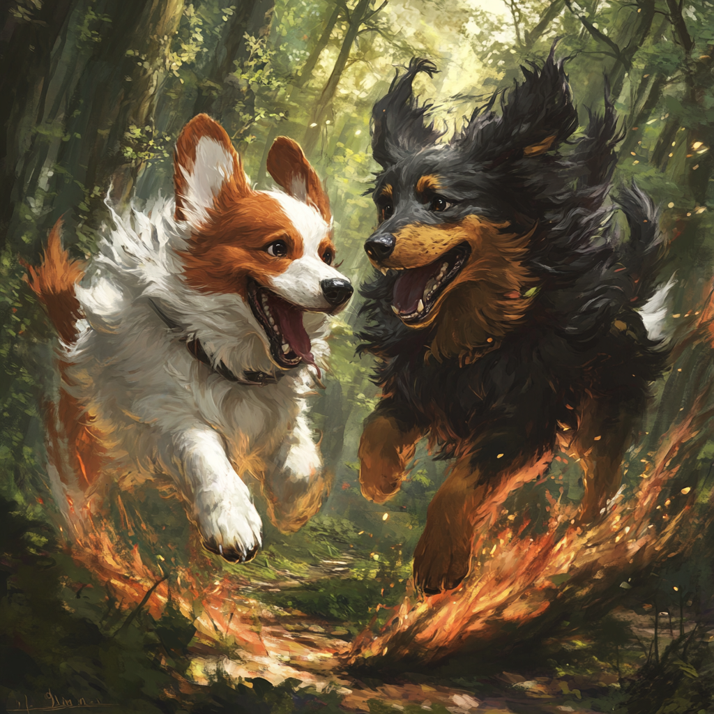 Corgi Border Collie Demon Slayers