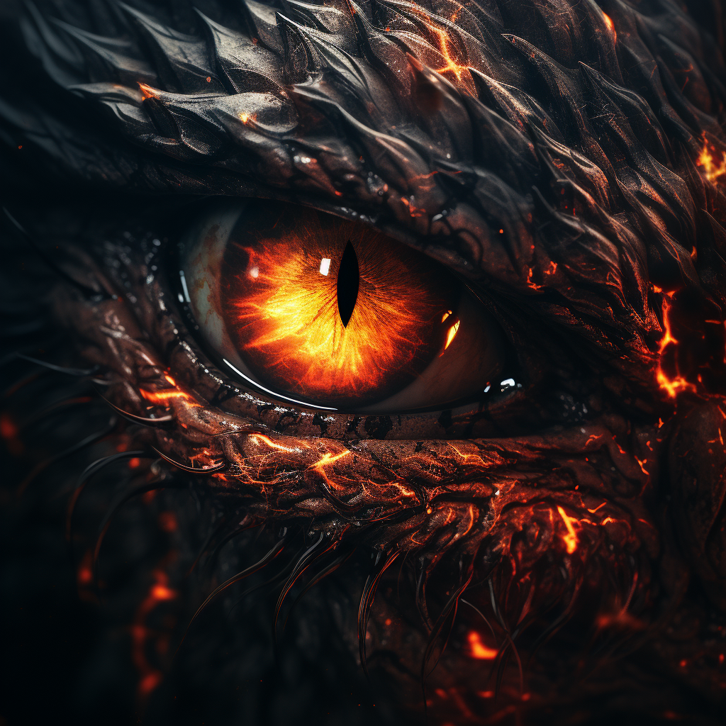 Close-up of Fiery Eye Demon