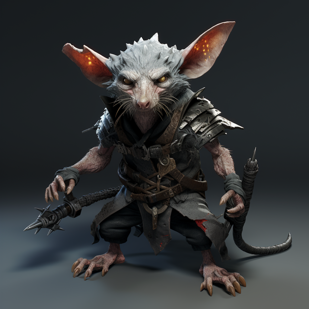 Demonic fantasy rat 3D model