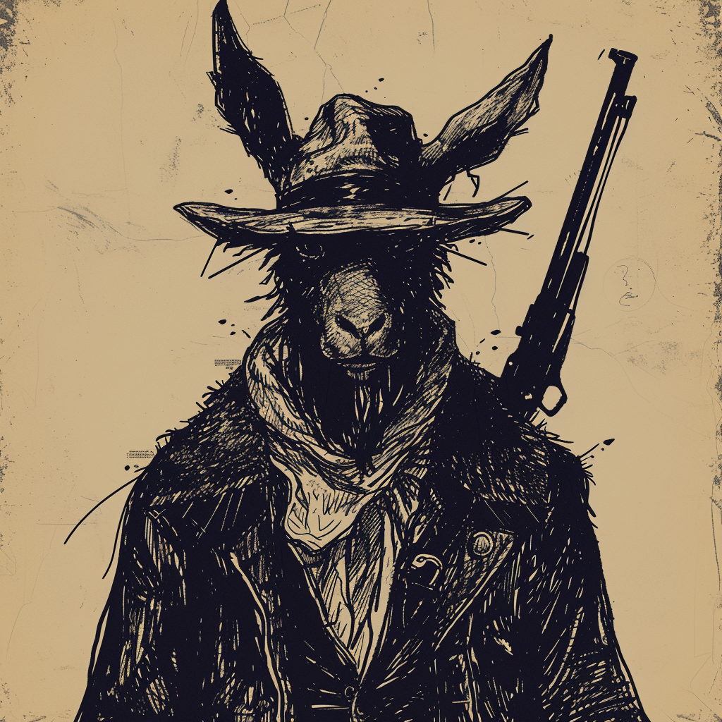 Demonic goat headed bandit illustration