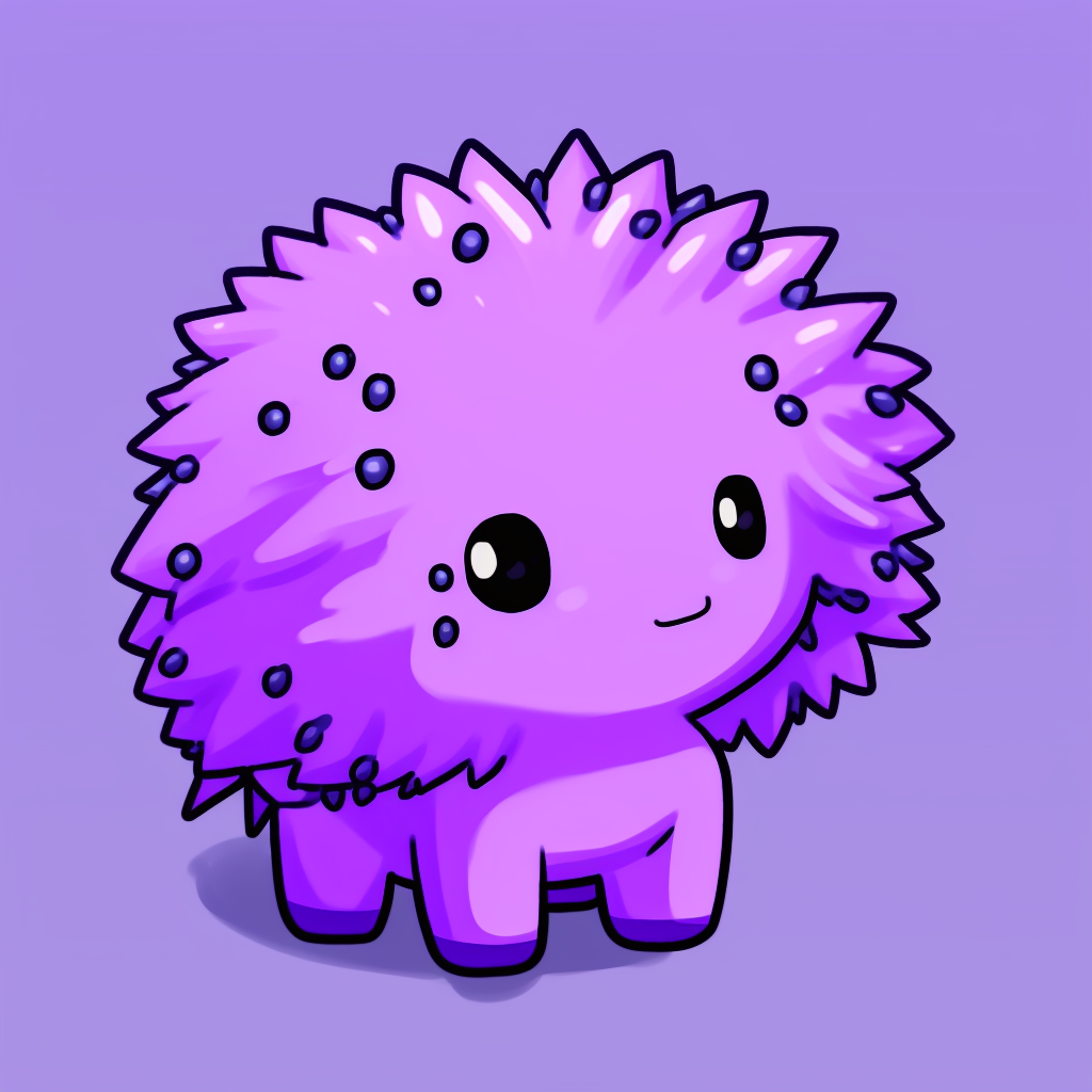 Demonic porcupine cute icon minimalist painting