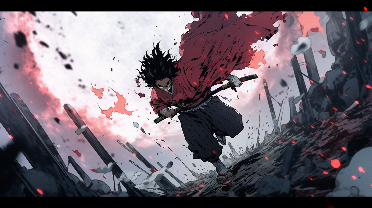 Demon Slayer Running through Woods