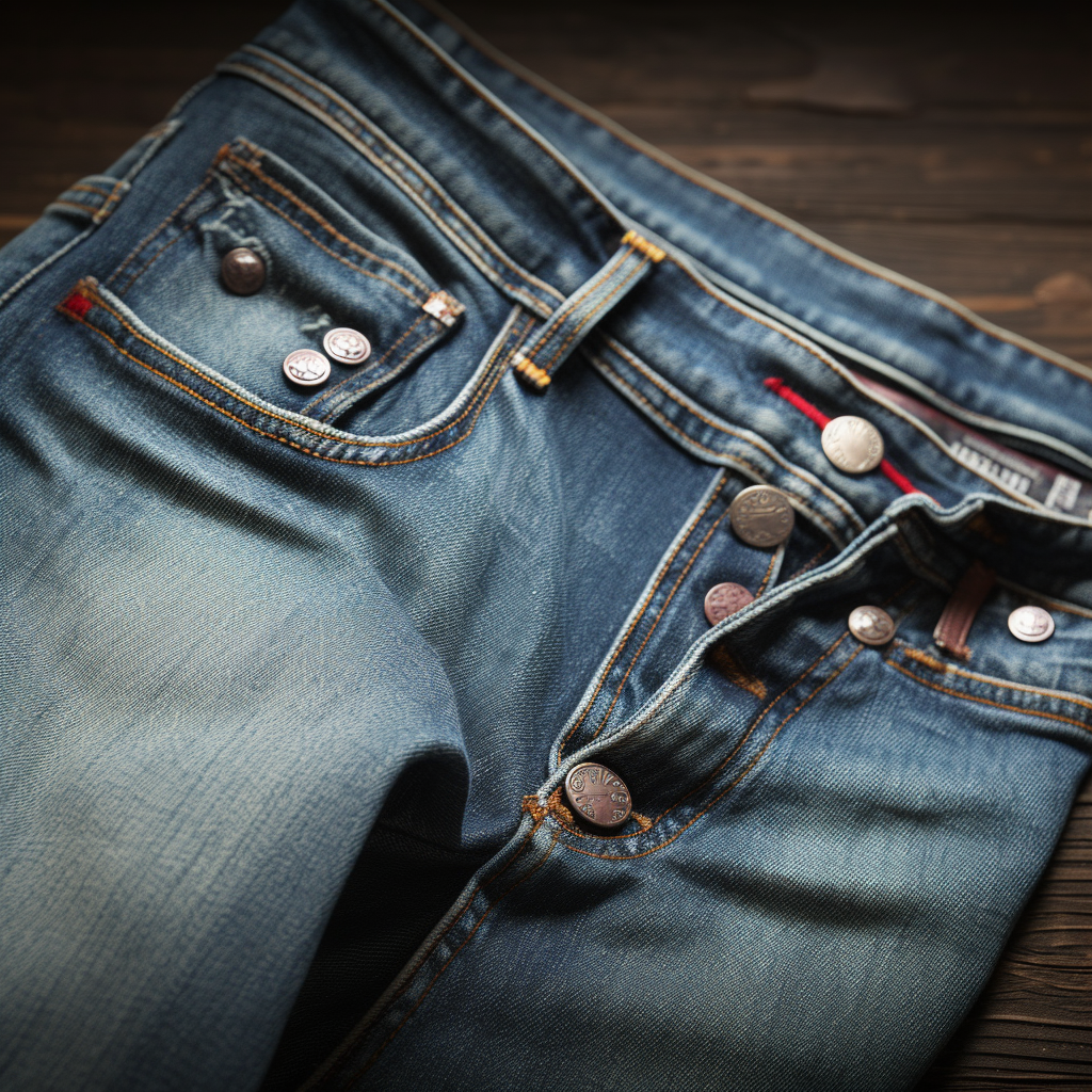 Coins falling into denim jeans pocket