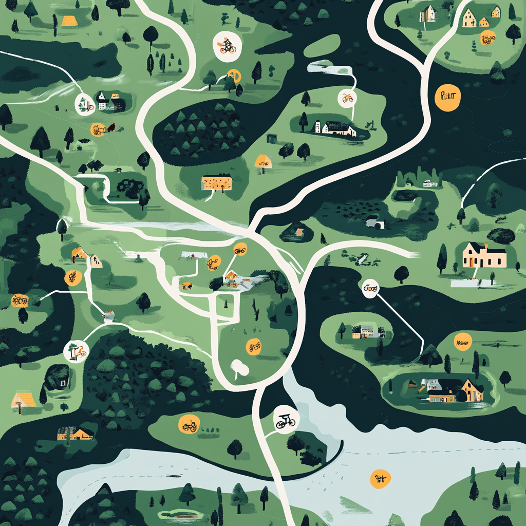 Map of Dronninglund Forest in Denmark