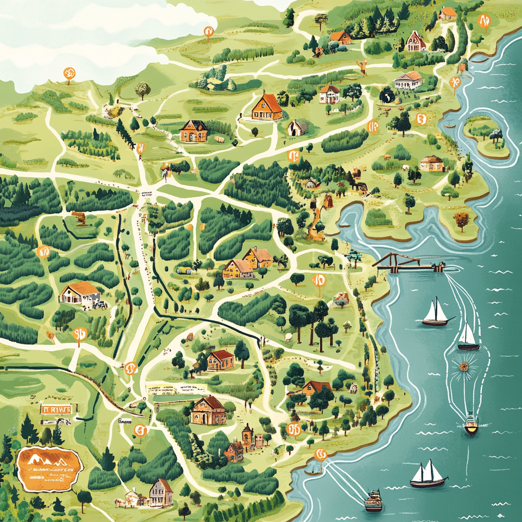 Detailed Map Dronninglund Forest Denmark