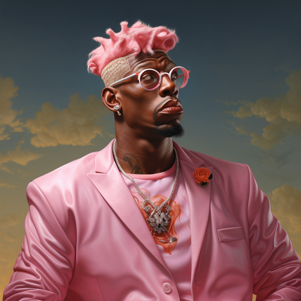 Dennis Rodman in pink dress challenging stereotypes