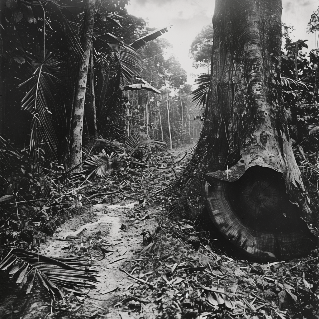 Jungle trees stumps image