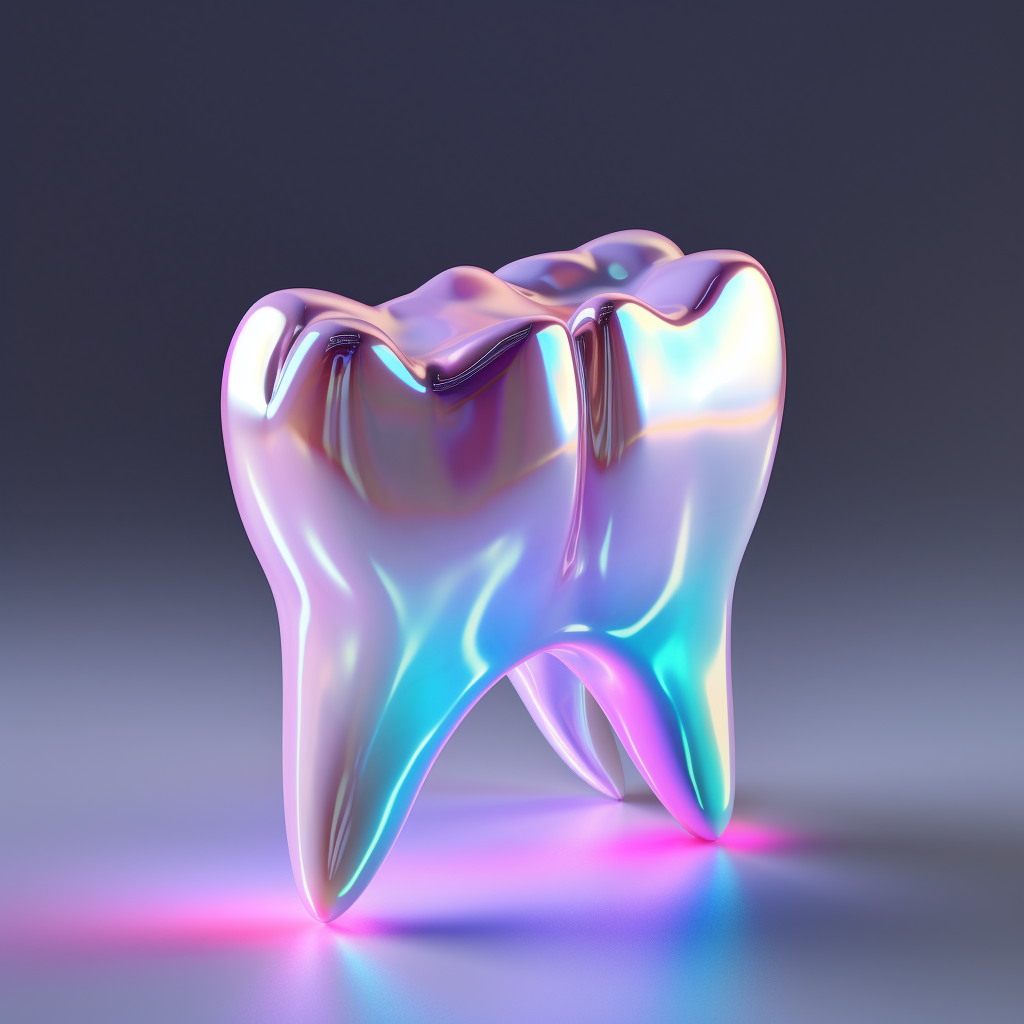 Dental tooth 3D wrap on grey background