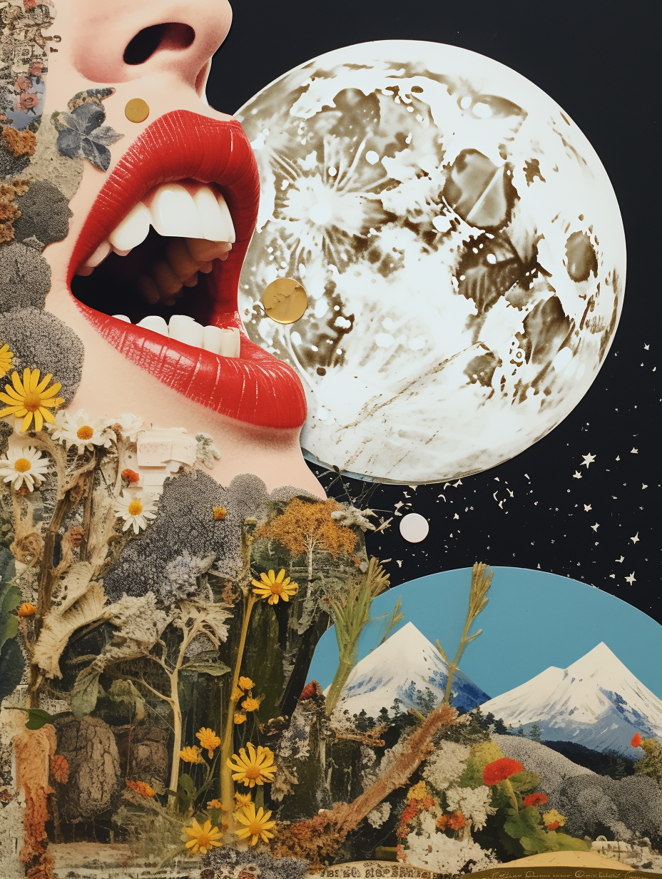 Collage depicting dentist and moon