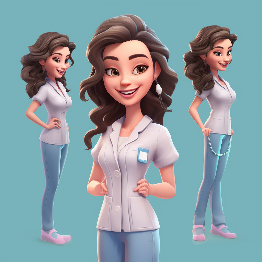 Dentist woman game character