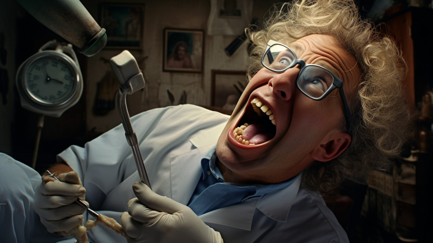 Dentist calming patient during treatment