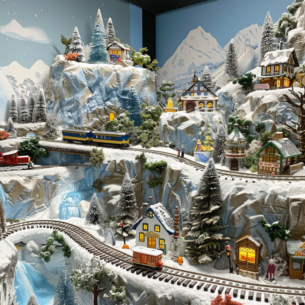 Snow village display decoration