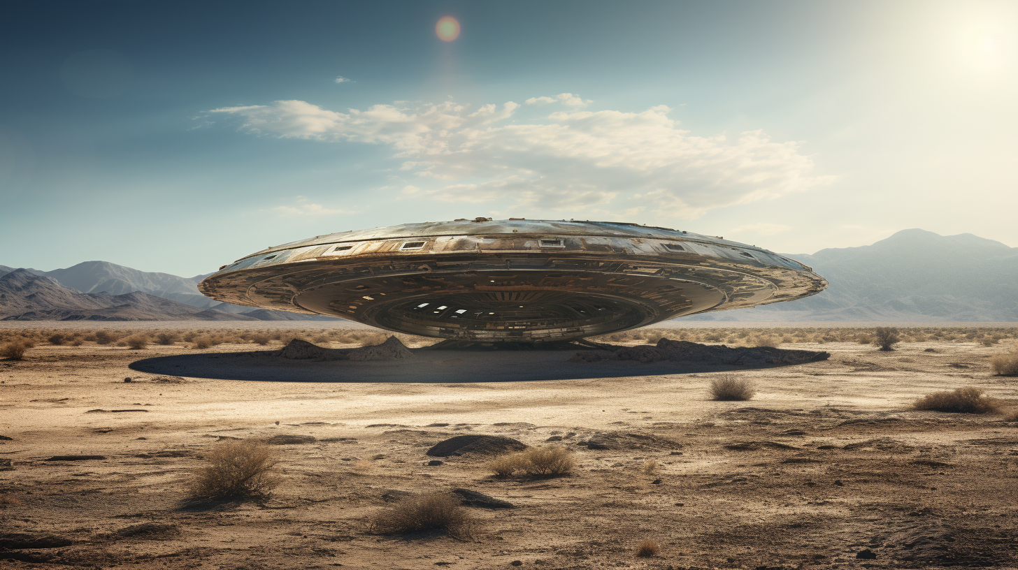 Uncover buried flying saucer in desert