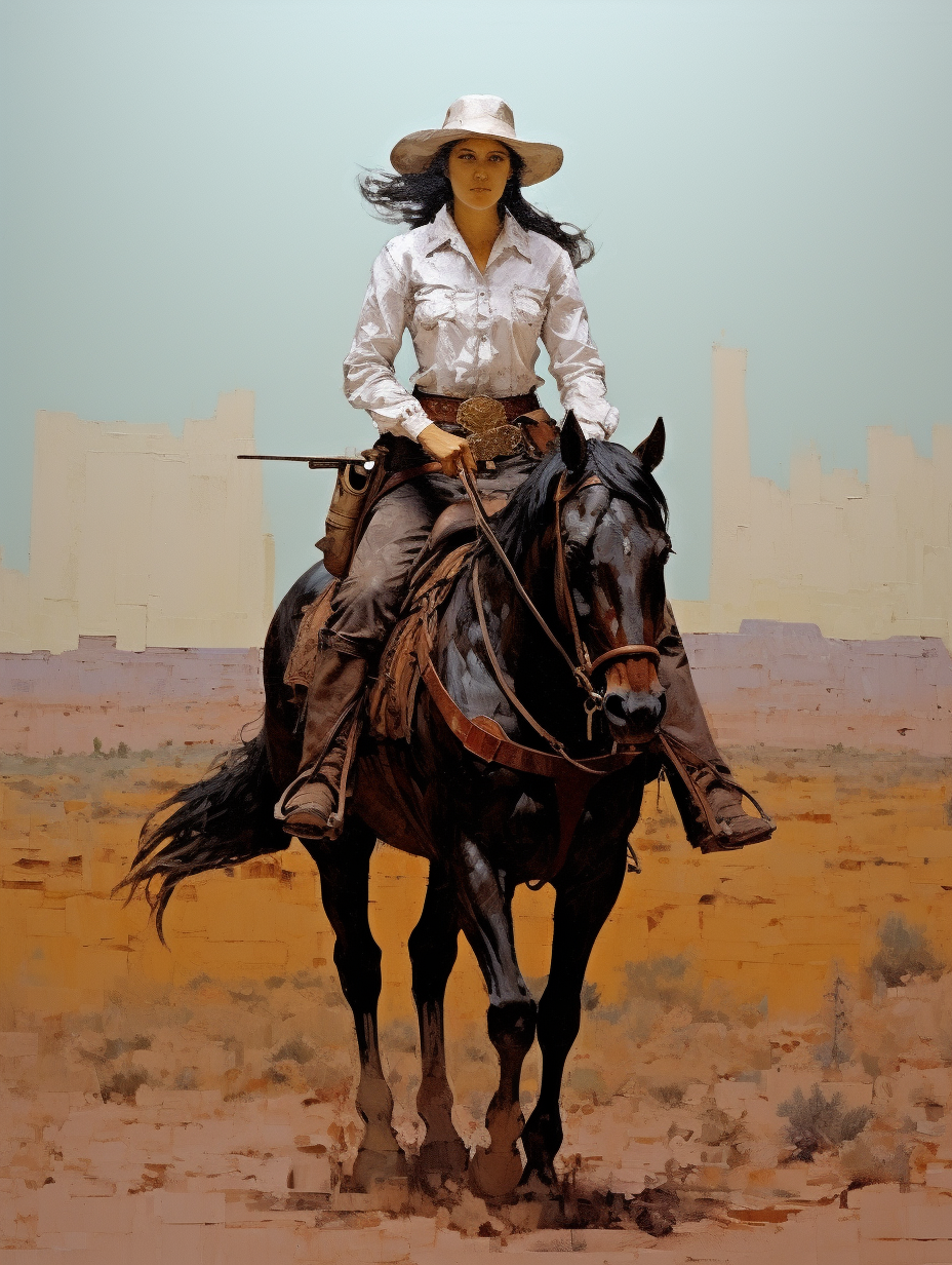 Stunning desert cowgirl artwork