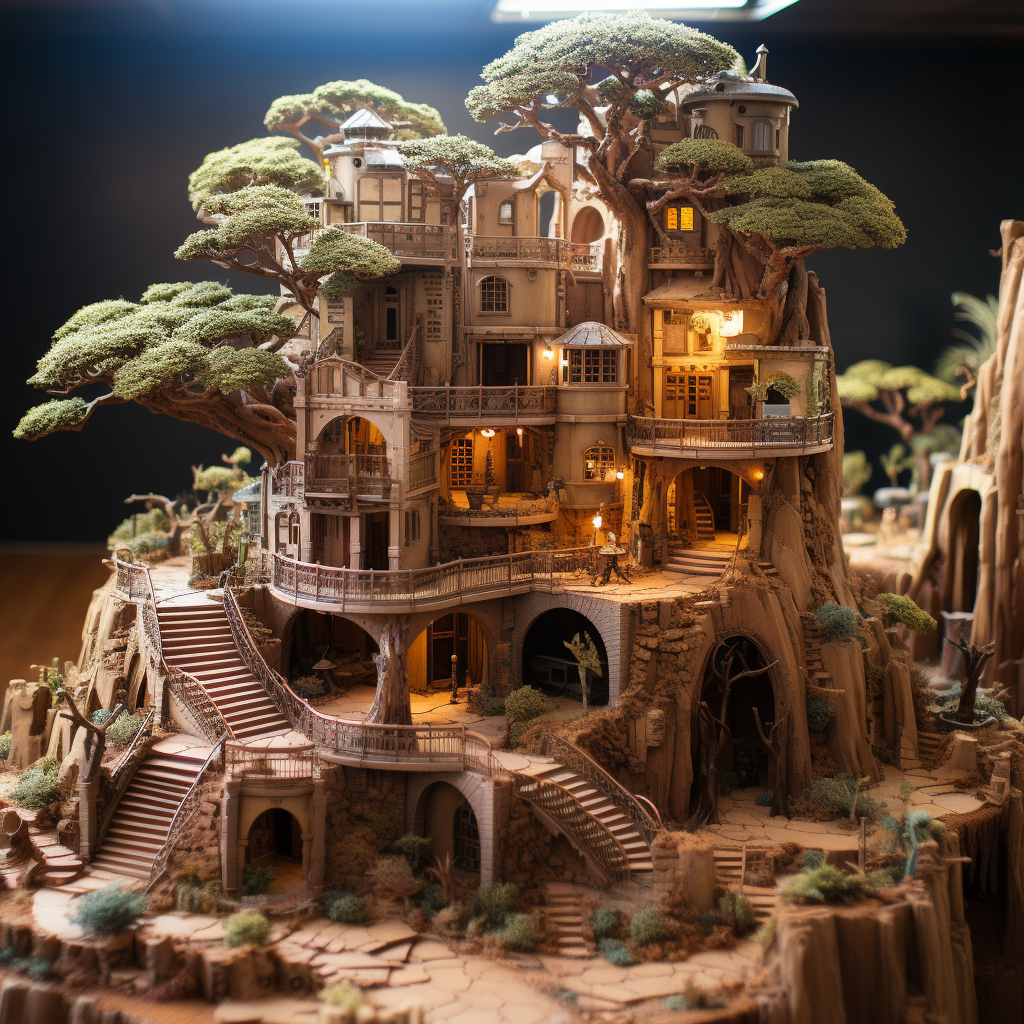 Beautiful fairy sand desert tree house