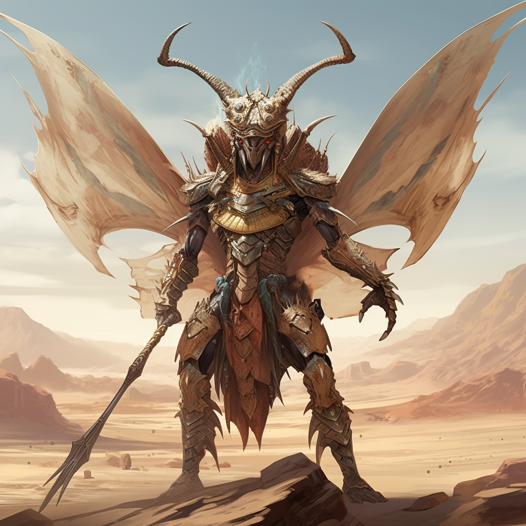 Powerful Elf Chieftain on Desert Insect Mount