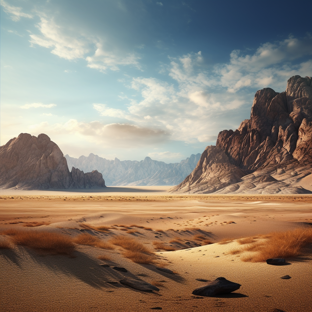 Desert landscape mountains photo