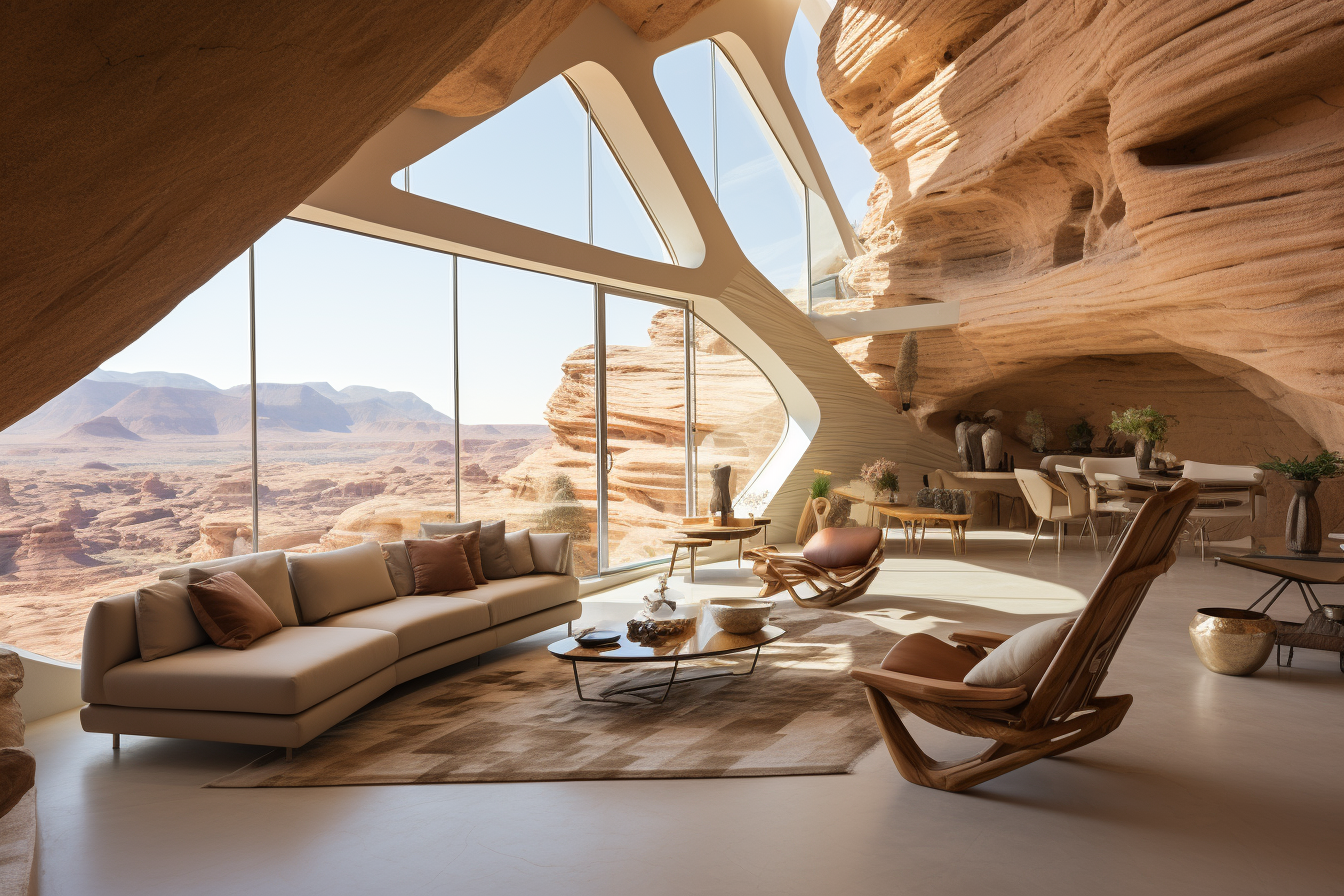 Futuristic loft with extraordinary desert view