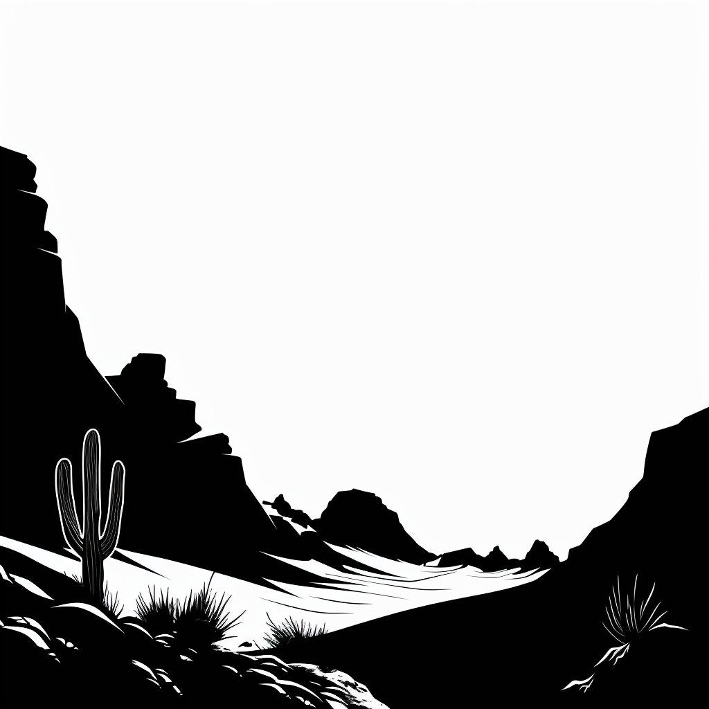 Desert mesa vector with cactus