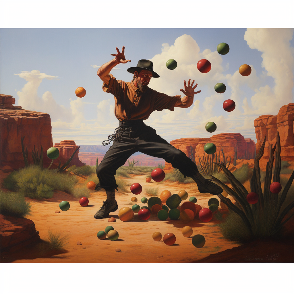 Juggling with Floating Sand in Desert Oasis