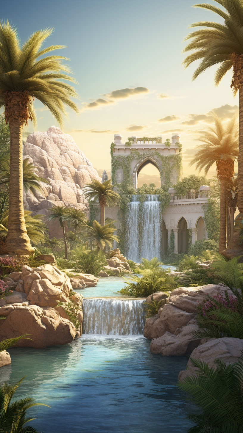 Beautiful oasis in the desert