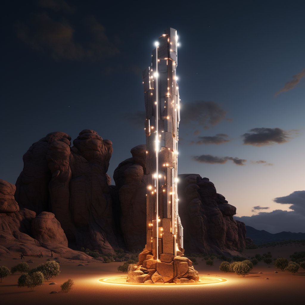 Desert rock lighting columns design