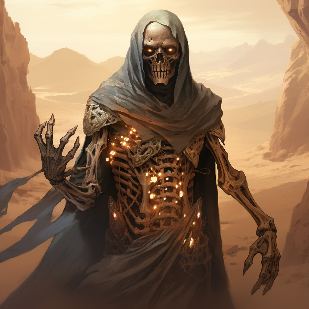 Ghost specter in desert ruins