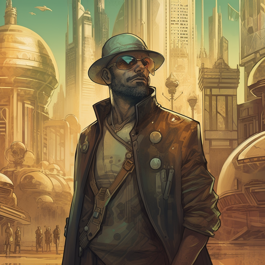 Mayor of a Desert City in a Cyberpunk Fantasy Setting