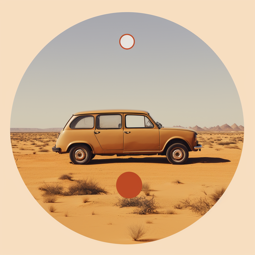 Vintage Renault 4L in desert