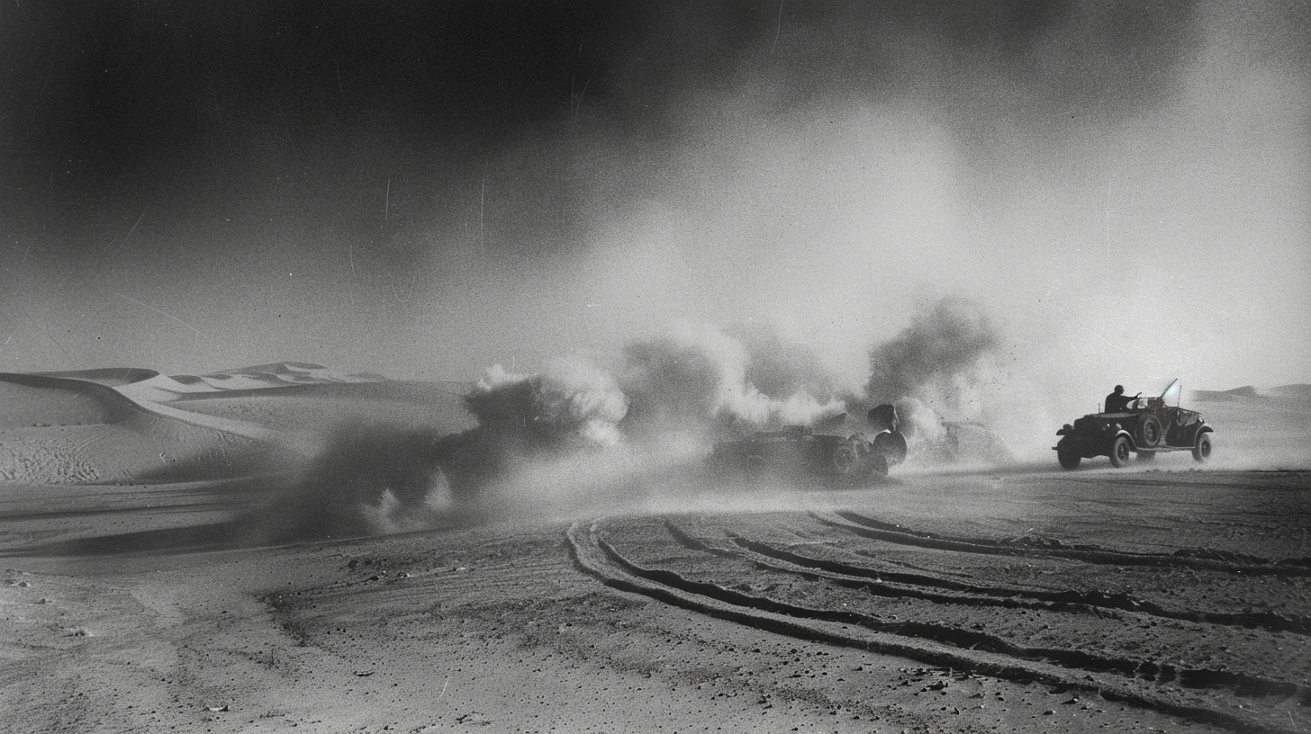 Military Convoy in Sahara Desert