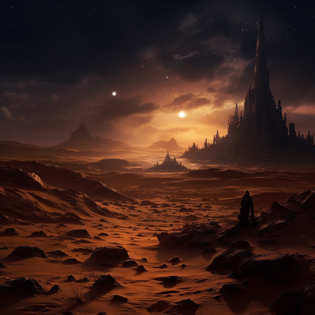 Desert Sand Surroundings Pitch Black Concept Art