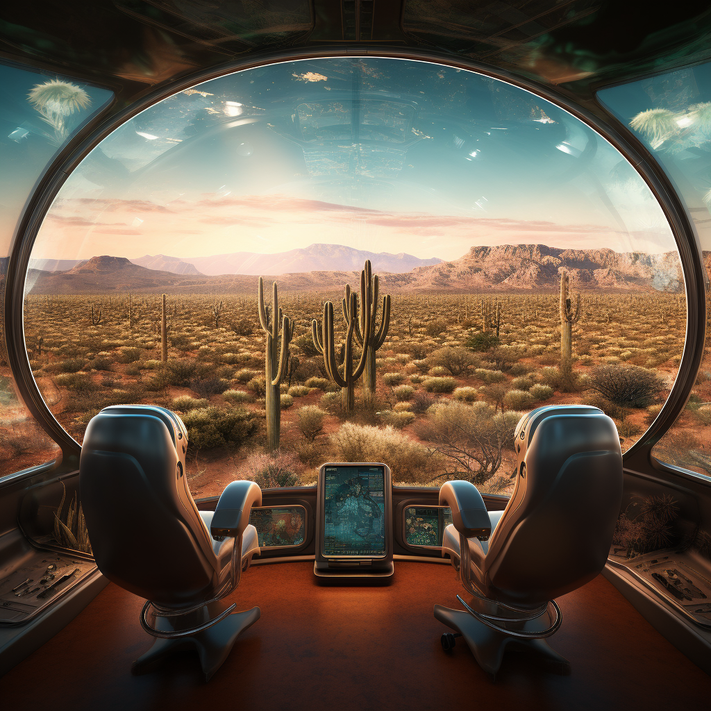 Inside UFO with Desert View