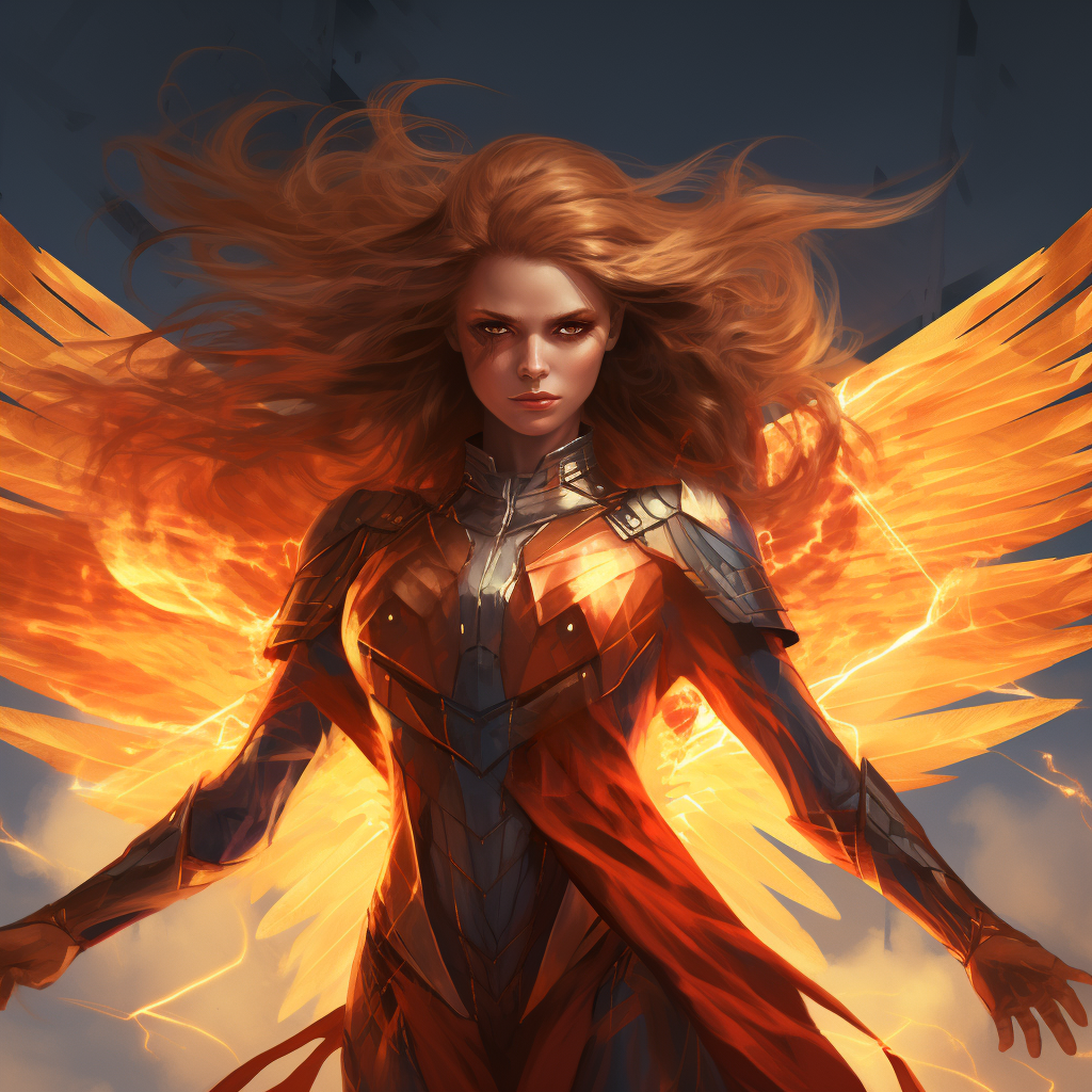 Superhero designer rising like a Phoenix