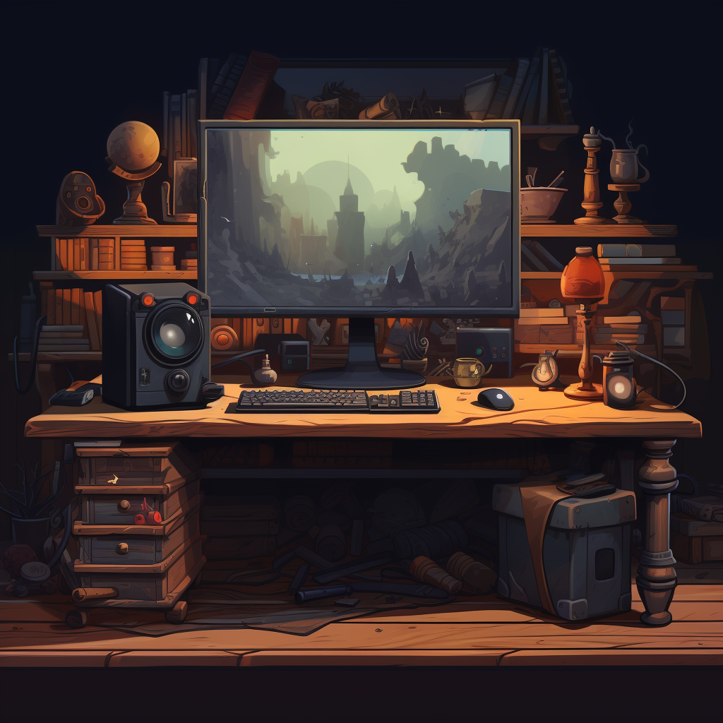 Illustration of a minimalistic desk game design