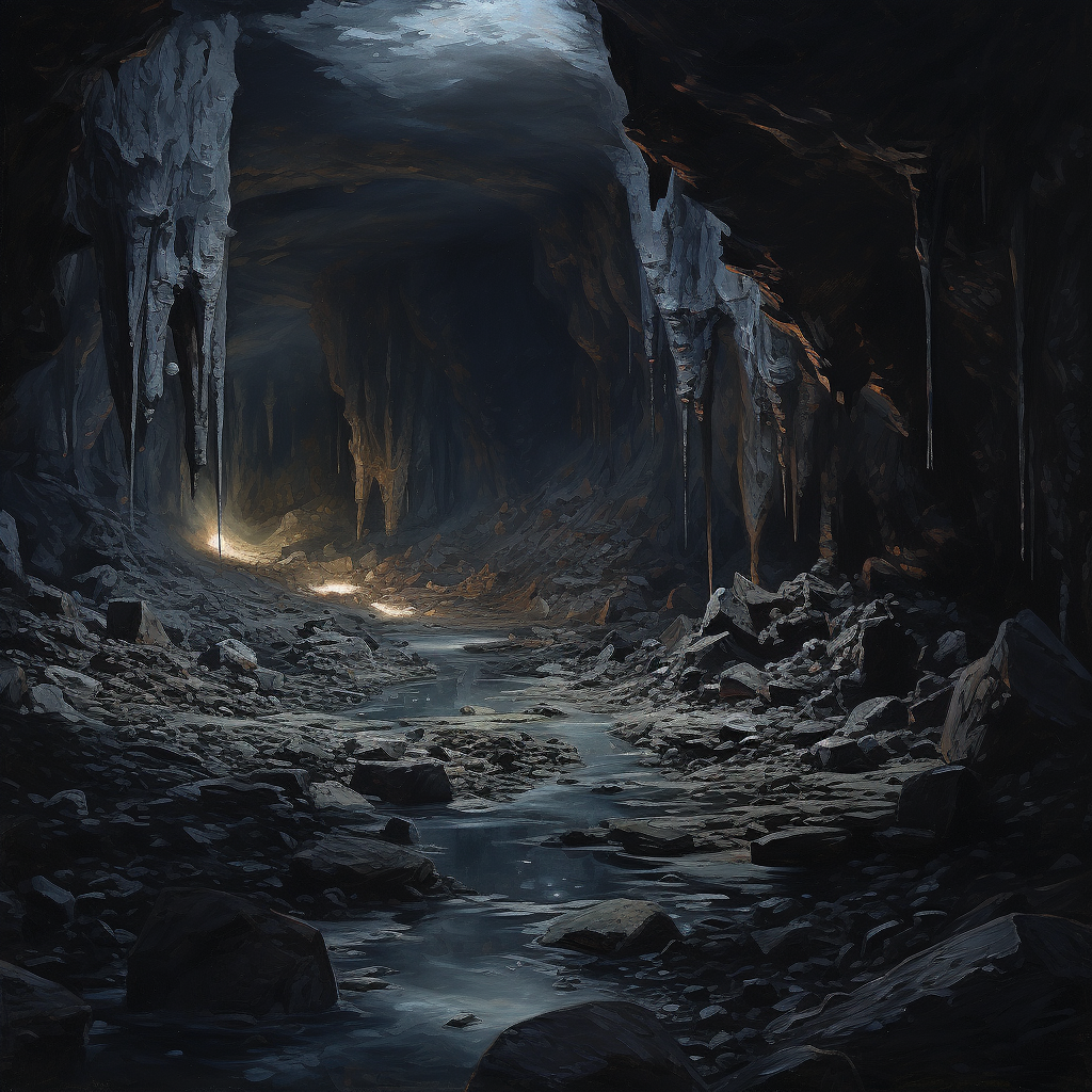 Winter cavern night painting masterpiece ?️