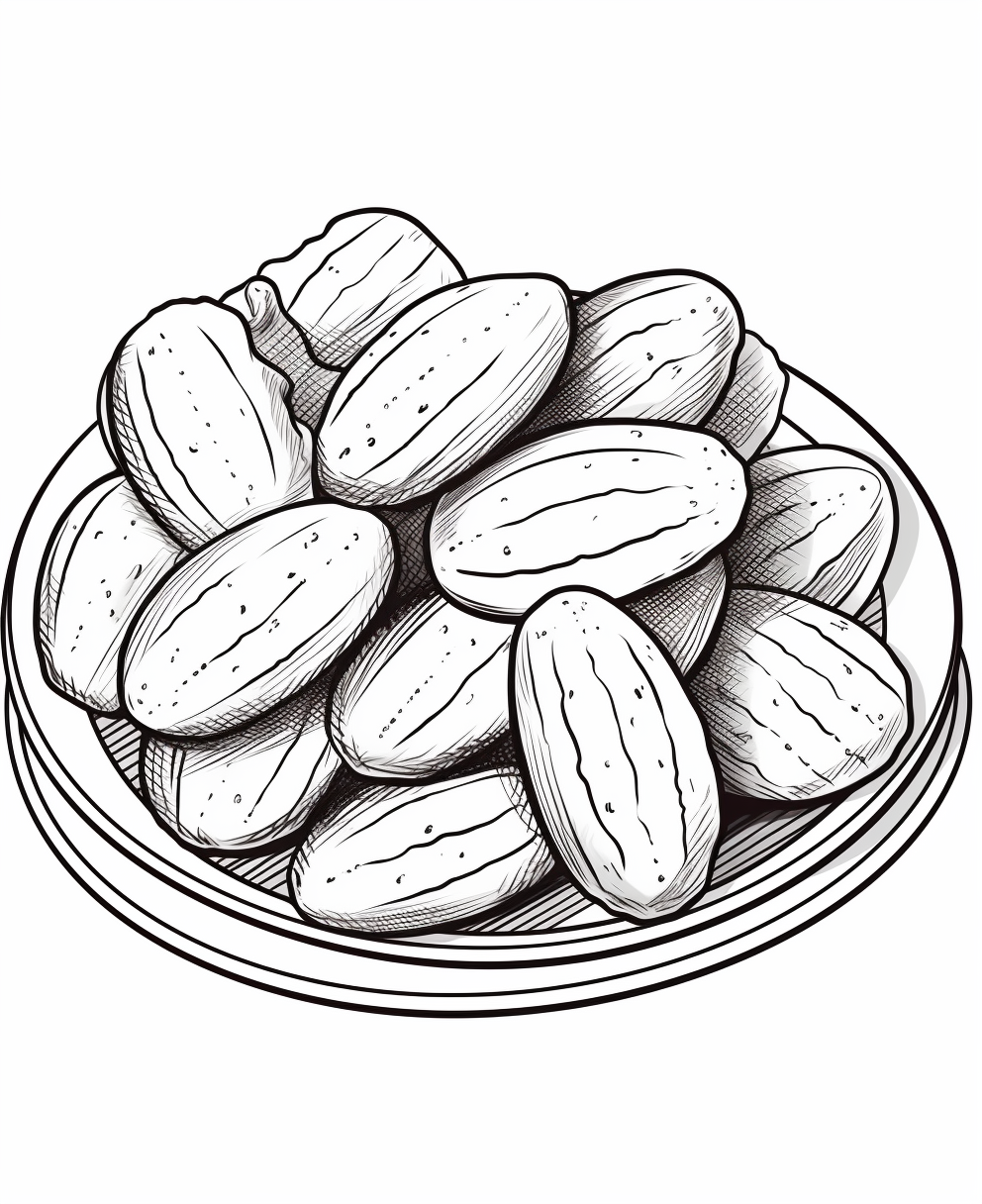 Cartoon-style dessert Madeleines on a plate