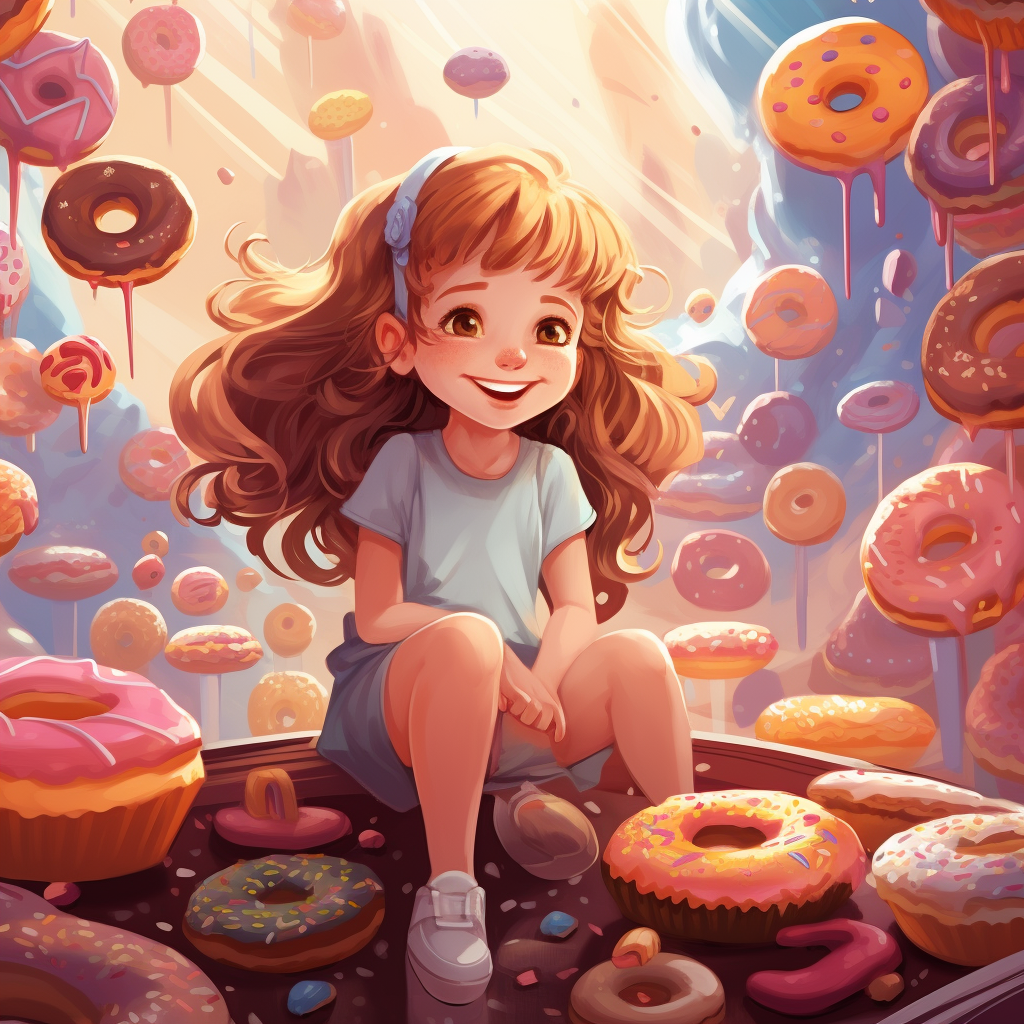 Little girl enjoying a scrumptious doughnut