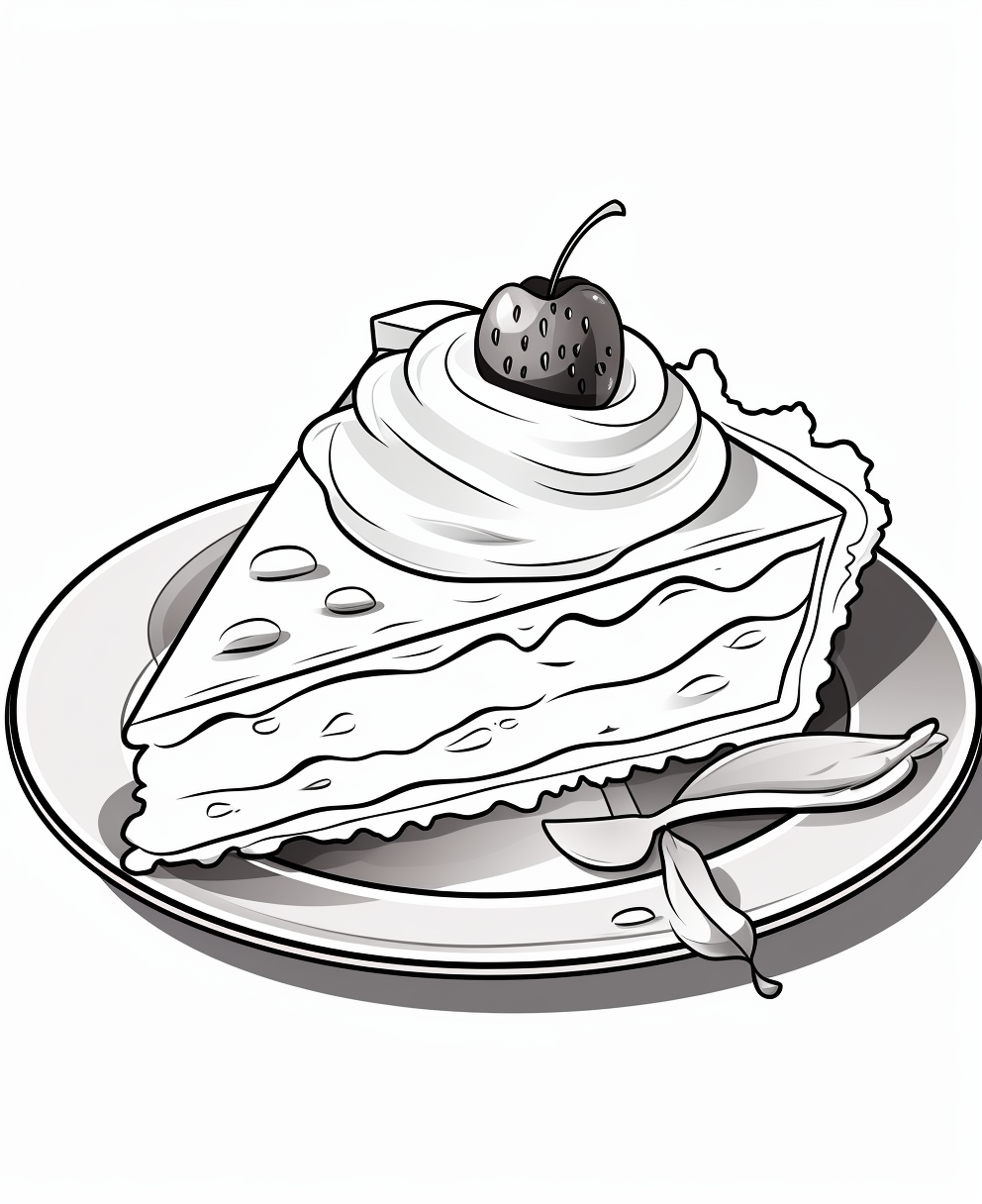 Cartoon slice of pie coloring page