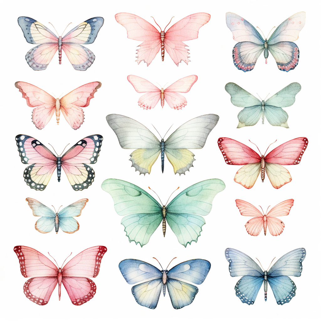 Beautiful butterflies in soft color flight